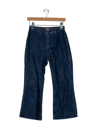Pre-owned Staud Mid-rise Wide Leg Jeans In Blue