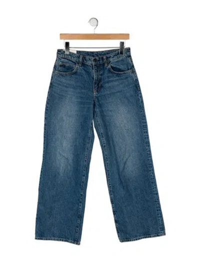 Pre-owned Staud Mid-rise Wide Leg Jeans In Blue