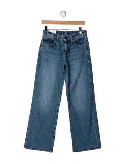 Pre-owned Staud Mid-rise Wide Leg Jeans In Blue