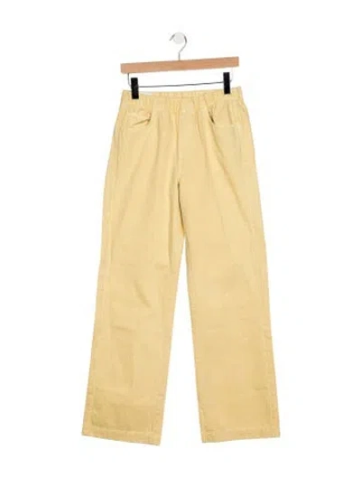 Pre-owned Staud Mid-rise Wide Leg Jeans In Yellow