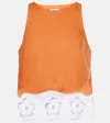 Staud Mika Linen Dress In Orange