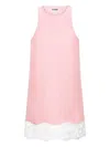 Staud Mika Flower-cut Linen Dress In Pink