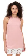 Staud Mika Linen Dress In Faded Blush/white