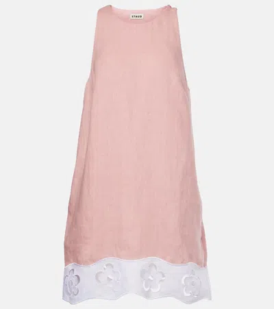 Staud Mika Linen Dress In Pink