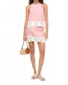 Staud Mika Linen Top In Faded Blush White In Multi