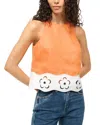 Staud Mika Top In Apricot White