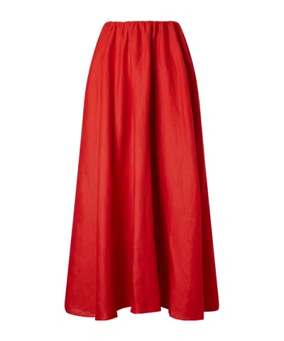 Staud Milano Midi Skirt In Red