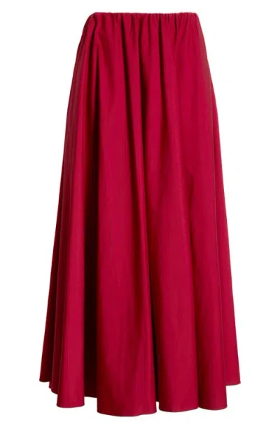 Staud Milano Stretch Cotton Skirt In Red