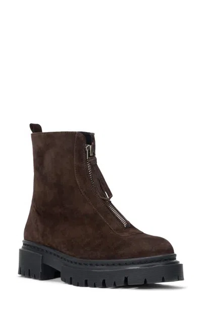 Staud Miles Zip Ankle Boot In Brown