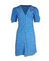 Staud Milla Floral Print Mini Dress In Blue Rayon In Blue