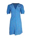 Staud Milla Floral Print Mini Dress In Blue Rayon In Blue