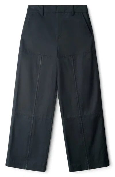 Staud Miller Cotton Wide Leg Pants In Black