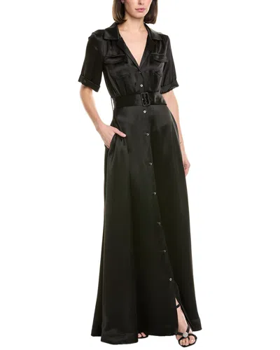 Staud Millie Maxi Shirtdress In Gold