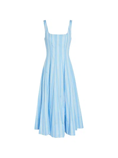 Staud Mini A-line Dress For Women In Blue