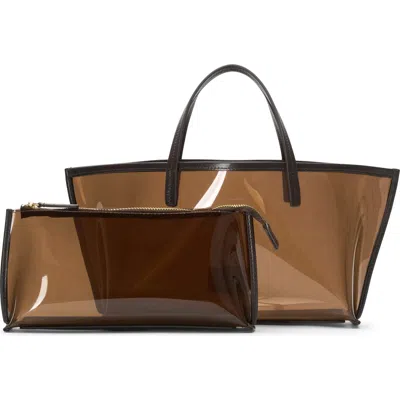 Staud Mini Christos Clear Tote In Brown