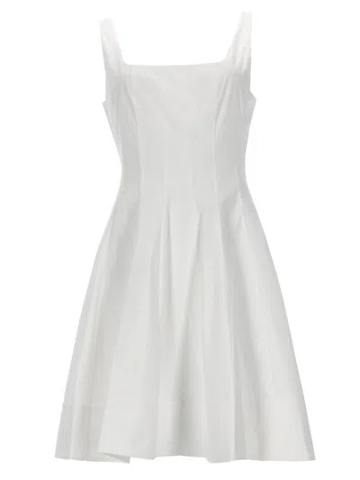 Staud Mini Cotton-blend Dress For Women In White