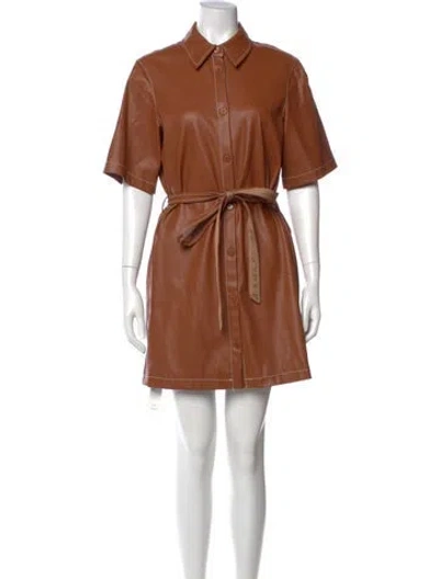 Pre-owned Staud Mini Dress In Brown