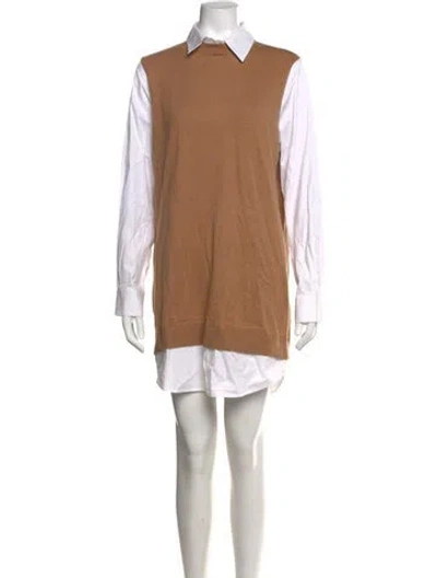Pre-owned Staud Mini Dress In Brown