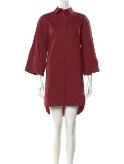 Pre-owned Staud Mini Dress In Burgundy