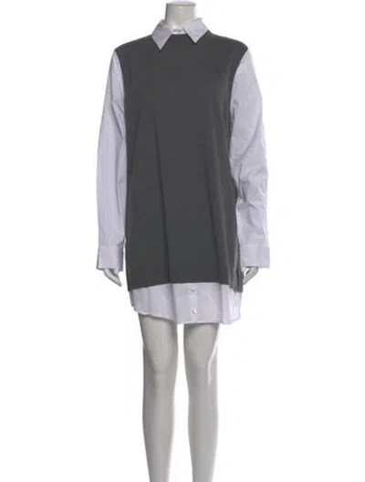 Pre-owned Staud Mini Dress In Gray