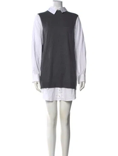 Pre-owned Staud Mini Dress In Grey