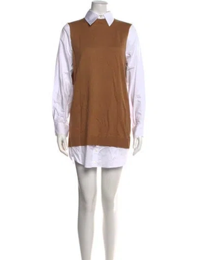 Pre-owned Staud Mini Dress W/ Tags In Neutrals/white