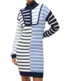 Staud Mini Hampton Dress In Adriatic Stripe In Blue