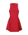 Staud Heike Sleeveless Wool-blend Mini Dress In Red