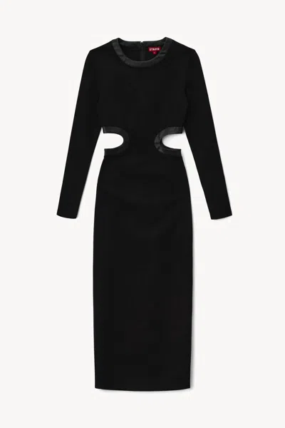 Staud Mini Long Sleeve Dolce Dress In Black