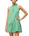 Staud Marlowe Stripe Stretch Shift Minidress In Seaweed Stripe