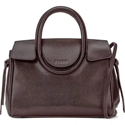 Staud Mini Maude Leather Carryall Bag In Brown