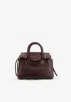 Staud Mini Maude Leather Top Handle Bag In Brown