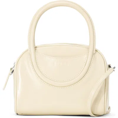 Staud Mini Maude Top Handle Bowler Bag In Cream