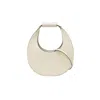 Staud Crescent-shaped Cream Leather Mini Moon Bag In Neutrals