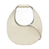 Staud Mini Moon Bag Aus Beige Leder In White