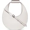 Staud Mini Moon Leather Hobo Bag In Cream