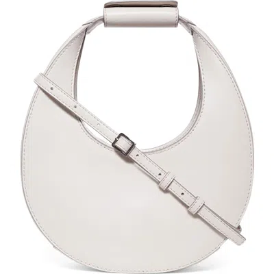 Staud Mini Moon Leather Hobo Bag In Cream