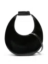 Staud Mini Moon Patent Leather Bag In Black