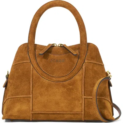 Staud Mini Naomi Suede Satchel In Brown