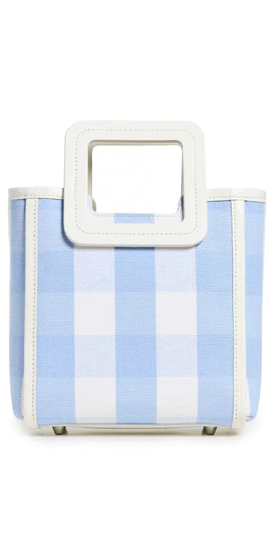 Staud Mini Shirley Bag Sky Gingham