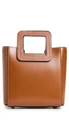 Staud Mini Shirley Leather Bag Tan In Tan