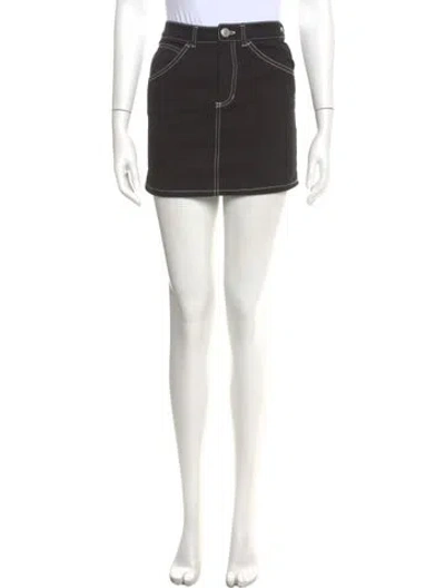 Pre-owned Staud Mini Skirt In Black