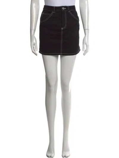 Pre-owned Staud Mini Skirt In Black