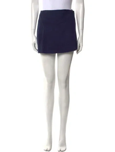 Pre-owned Staud Mini Skirt In Blue