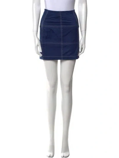 Pre-owned Staud Mini Skirt In Blue