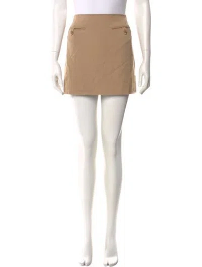 Pre-owned Staud Mini Skirt In Brown