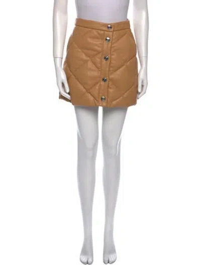 Pre-owned Staud Mini Skirt In Brown