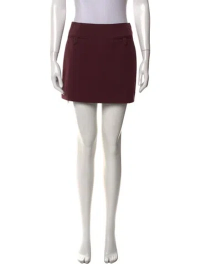 Pre-owned Staud Mini Skirt In Burgundy
