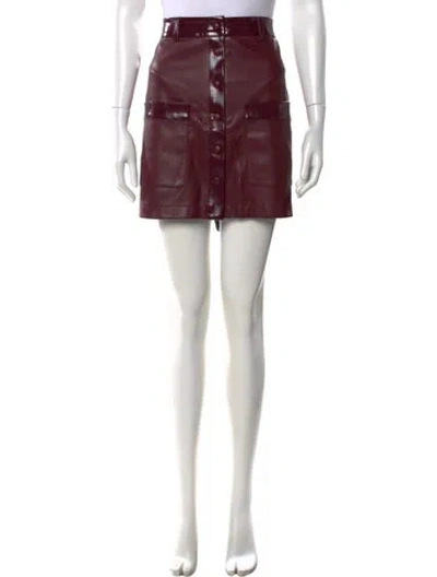 Pre-owned Staud Mini Skirt In Burgundy