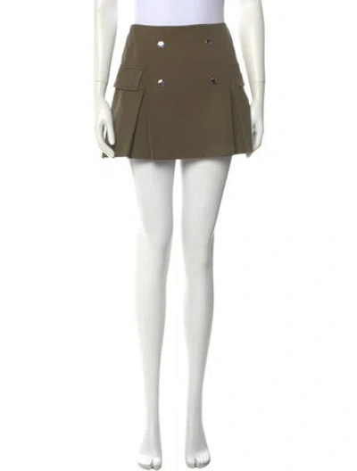 Pre-owned Staud Mini Skirt In Green